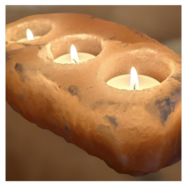 Bougeoir "Sel d'Himalaya" triple