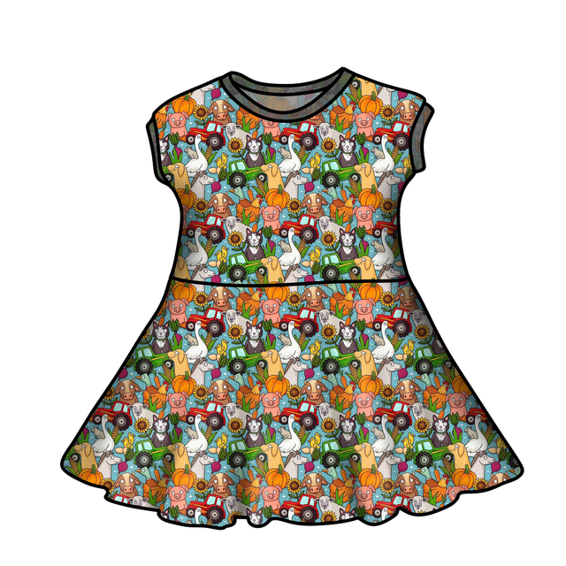  Short Sleeve - Dreamweaver 'Farm Chaos' Twirly Dress