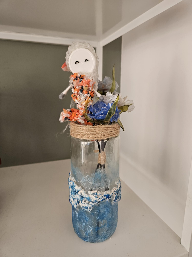 Mermaid Flowers Diffuser Bottles Glass Fragrance Containers Handpaint ECO Handmade