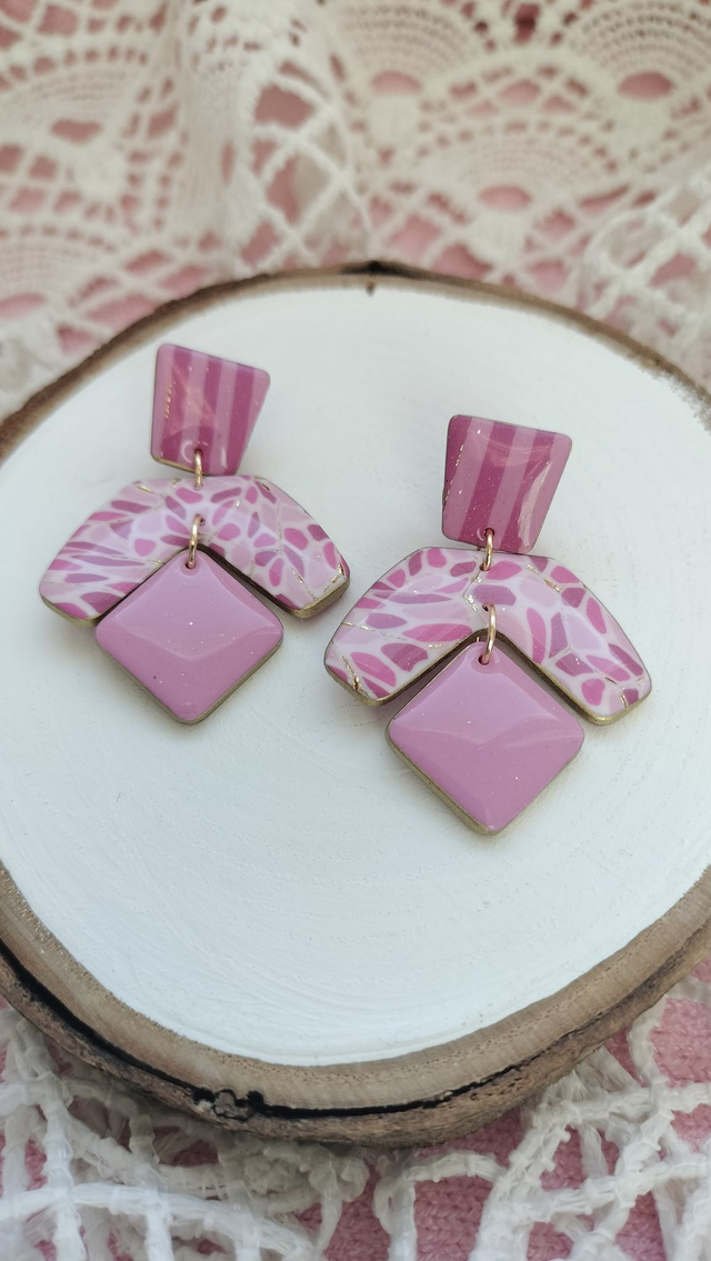 Les "Joséphine" rayures roses &amp; terrazzo clair