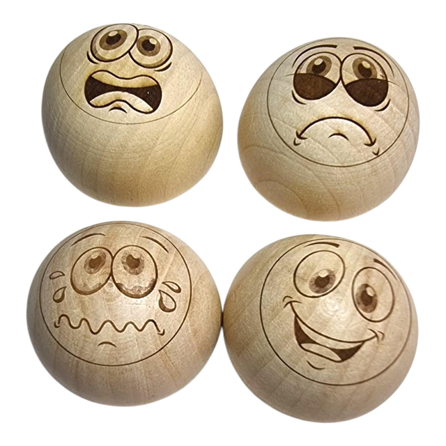 Magnet en bois lot de 4, humeur...