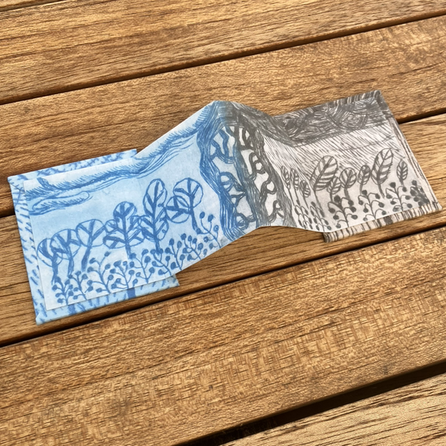 Mini leporello forêt - gravure sur Tetra Pak