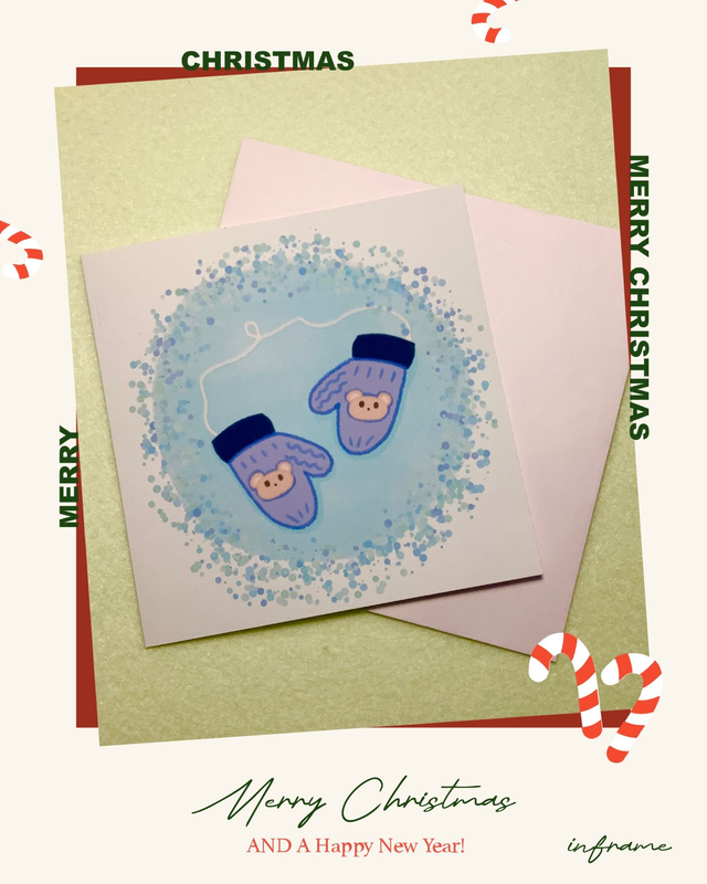 CARTE DE NOEL : GANTS D&#039;HIVER