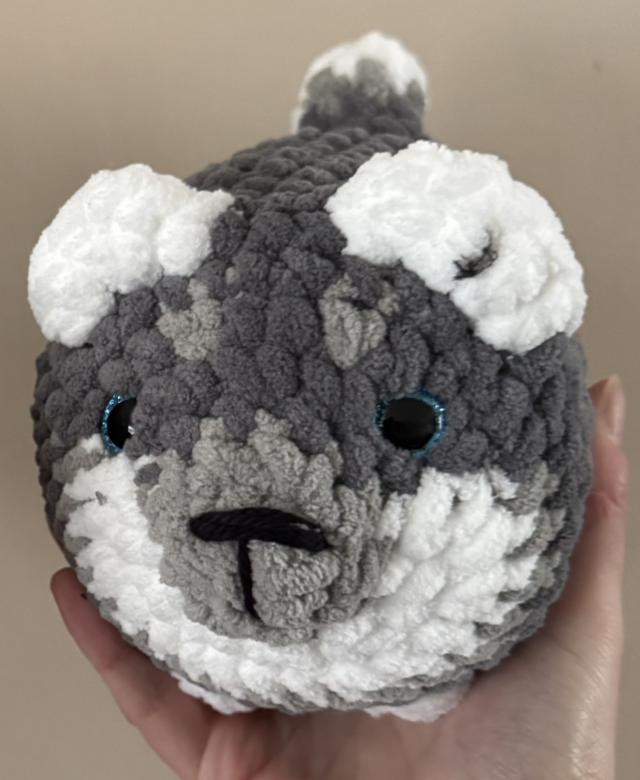 Handmade &amp; Crocheted Loaf Dog - Husky