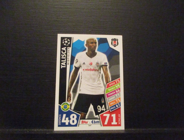 Talisca - UEFA Champions League Match Attax 2017/18 Original Trading Card #337