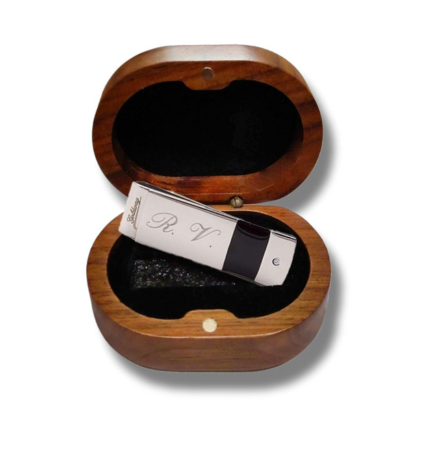 Ferma Soldi in Acciaio Inossidabile Clip Banconote Regalo Elegante Uomo Donna Placcato in Oro Bianco   Con incisione e cofanetto legno 