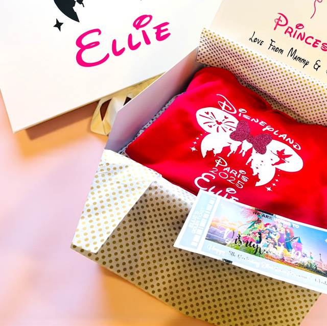 Christmas Disneyland reveal box black and red