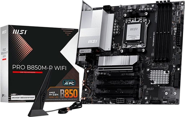 02.2.0118 – Scheda Madre MSI PRO B850M‑P WIFI – Micro‑ATX professionale nera con WiFi 7 per Ryzen 7000/8000/9000