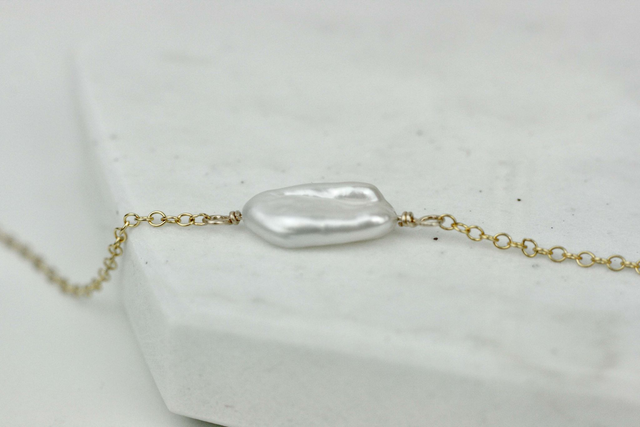 Pearl bead chain necklace