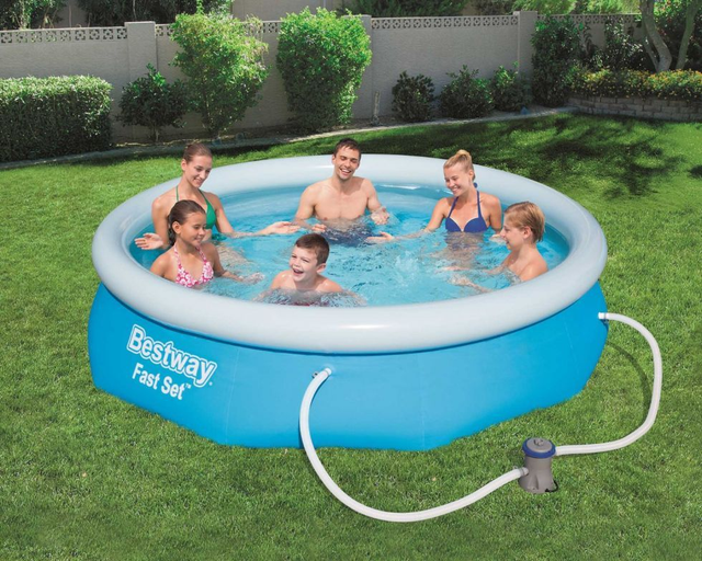 piscina fuori terra rotonda Fast Set gonfiabile da 305x76 cm azzurro