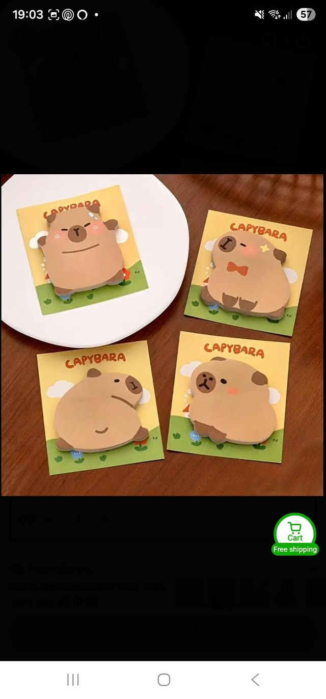 Capybara post it notes