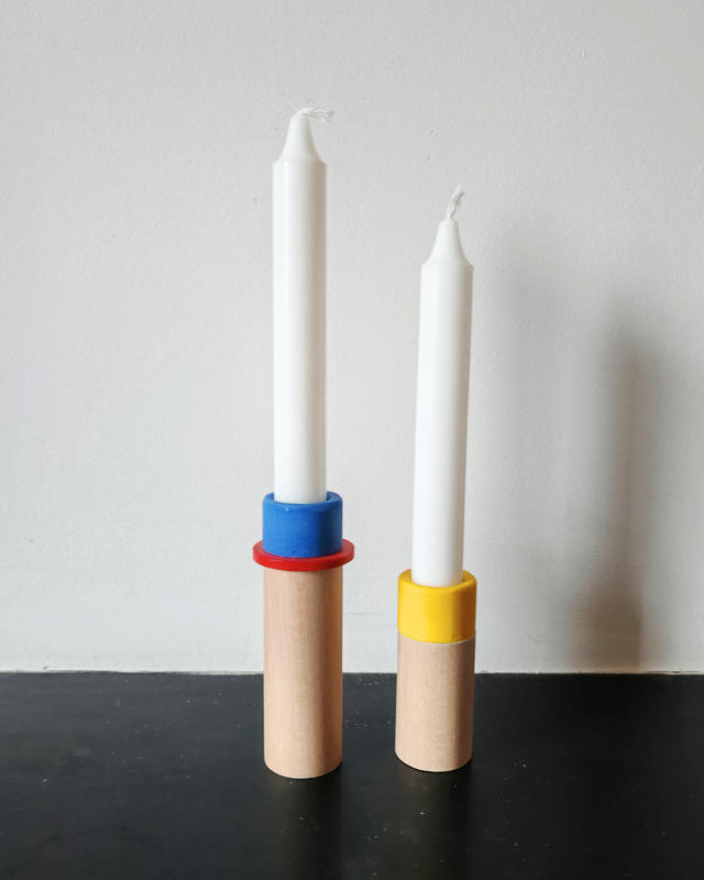 Bougeoirs - Bleu, rouge, jaune