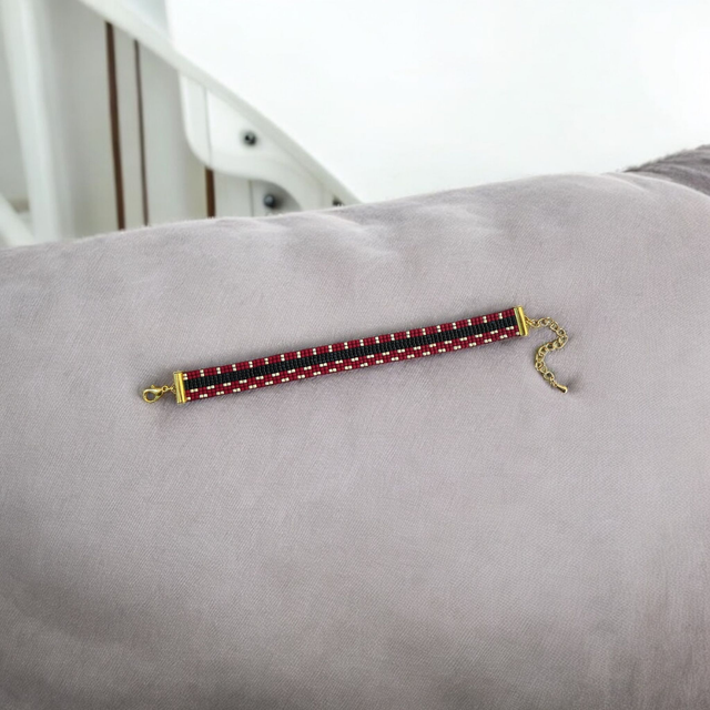 Bracelet tons rouge et noir