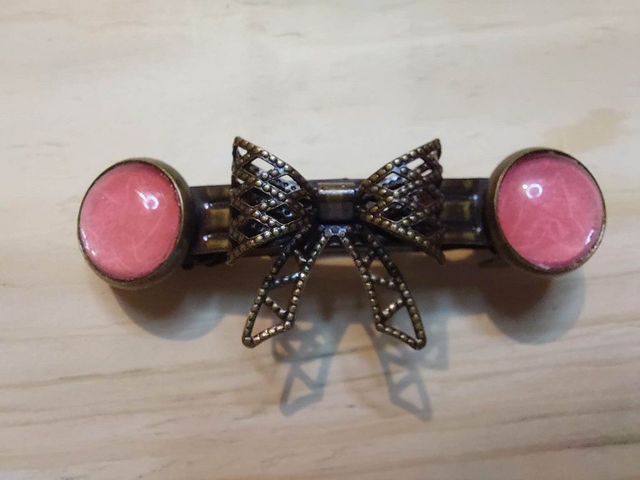 Pince à cheveux Cabochon Rose Vintage