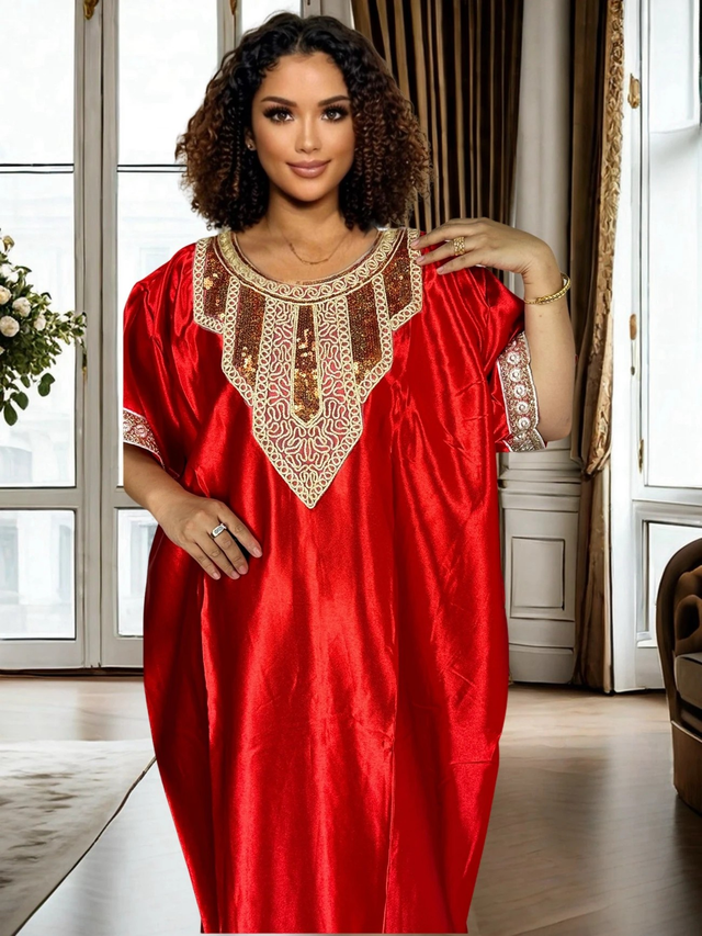 Women's Abaya with Geometric Patterns