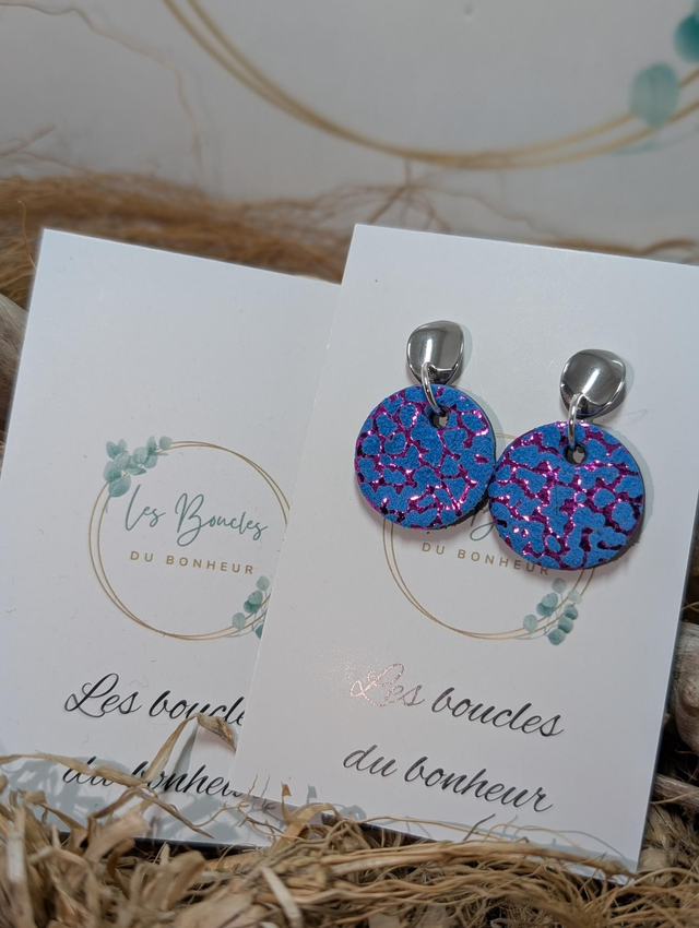 Boucles d&#039;oreilles Anti Gaspi bleu violet ah146