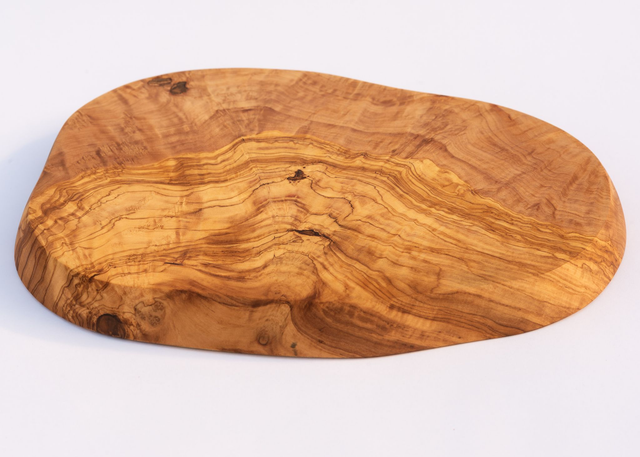 Olive Wood Plate with 3 Sections – Handcrafted Serving Dish for Snacks, Dips & Tapas