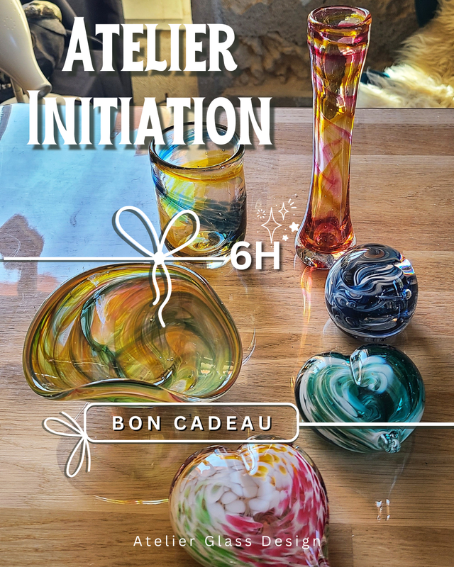 Bon Cadeau - Offrez un atelier de 6h - Initiation au verre soufflé à la canne