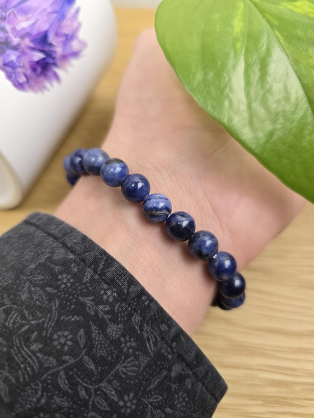 Bracelet Sodalite, perles de 8 mm (Qualité A)