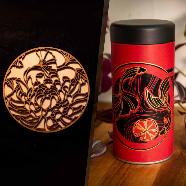 Pack complet dragon - Tasse, sous tasse + boîte à thé