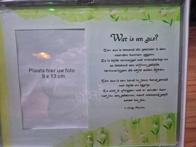 Fotolijstje Wat is een zus?