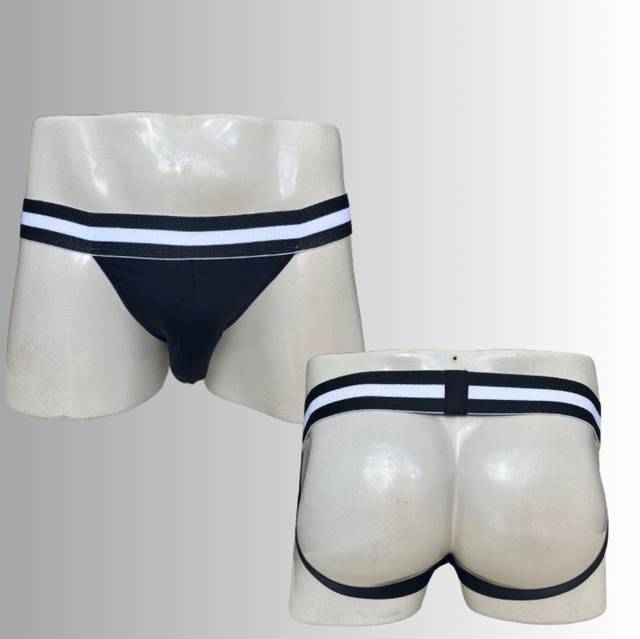 Jockstrap preta com listras