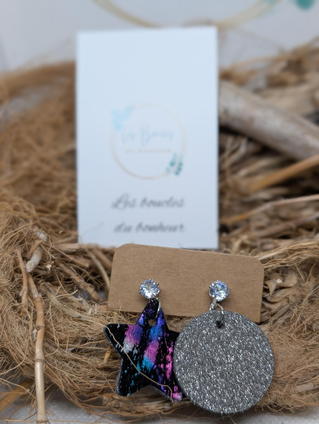 Boucles d&#039;oreilles Asymétrique sp020 clips