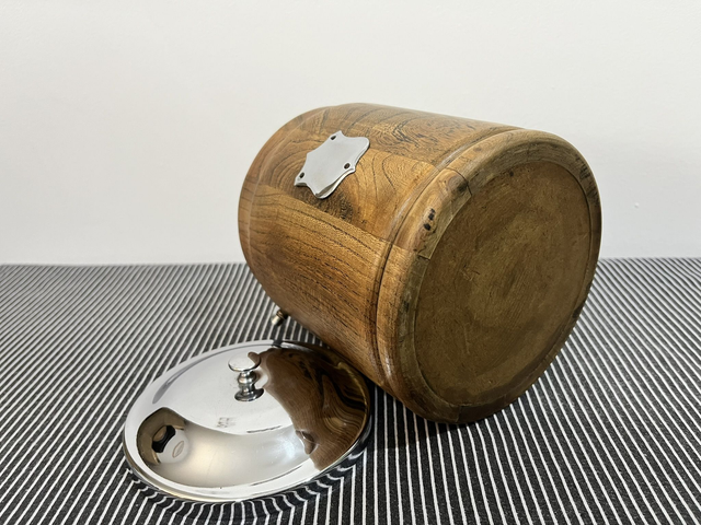 English Oak Tea Caddy or Biscuits Barrel.