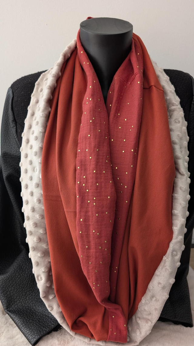 Tour de Cou terracotta et or