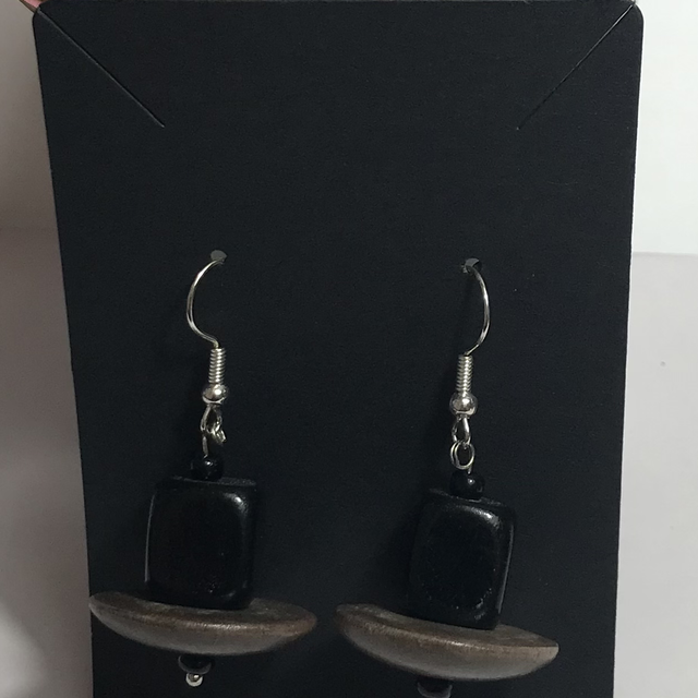 Brown/Black Wood Earrings- BBW5245