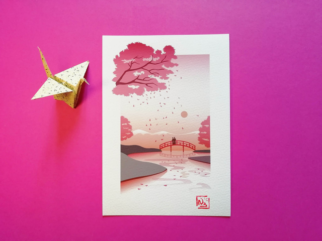 Fine Art A5 et A4 / Printemps - Coucher de soleil 