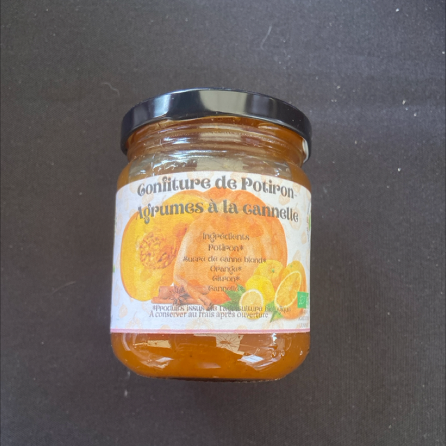 Confiture potiron agrumes cannelle 