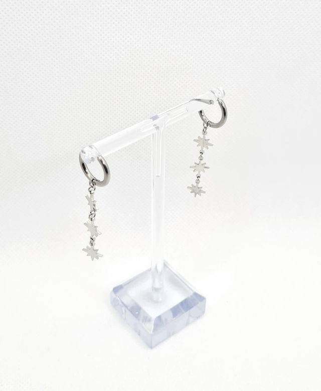 Dormeuses "Cécilia" en acier inoxydable argenté 