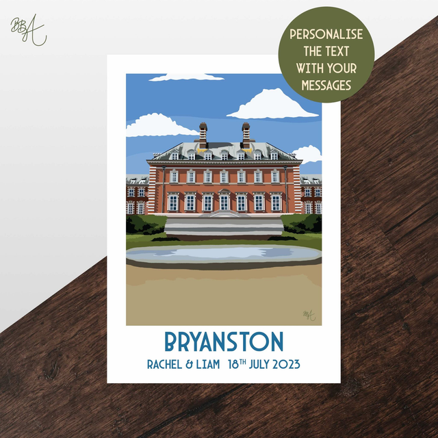 Bryanston School, Personalised Wedding Venue Print