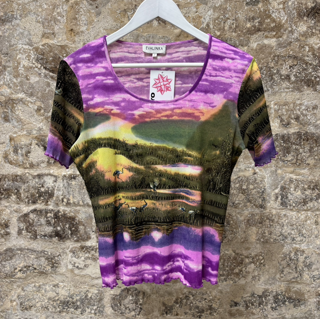 Graphic mesh tee #0173