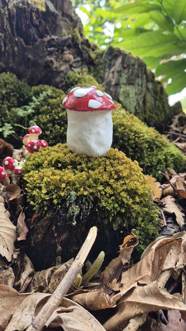 Tall Clay Toadstool Rattle