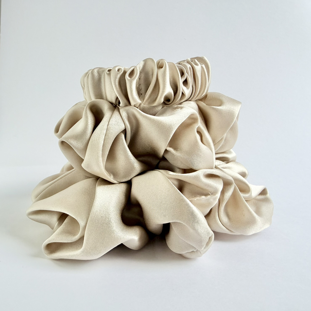 Chouchou en soie - Taille classique - Champagne