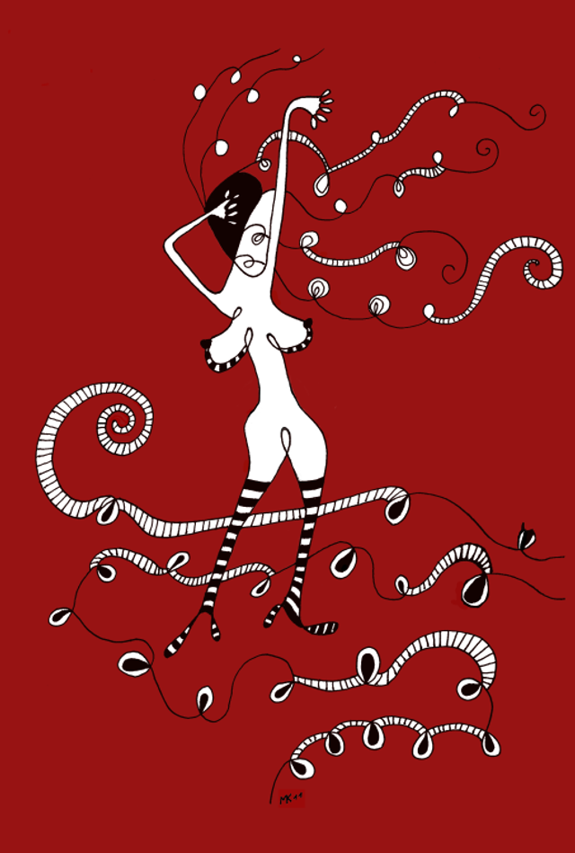 Fille Rouge 1 Dibond 6 mm afmeting 61,5x91 cm