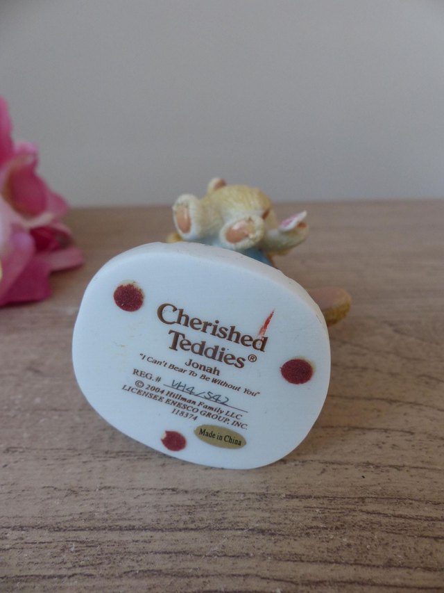 Figurine Ours Jonah Cherished Teddies 'je ne pourrai pas vivre sans toi' 2004 Enesco, collection ours, décoration cadeau ami enfant famille