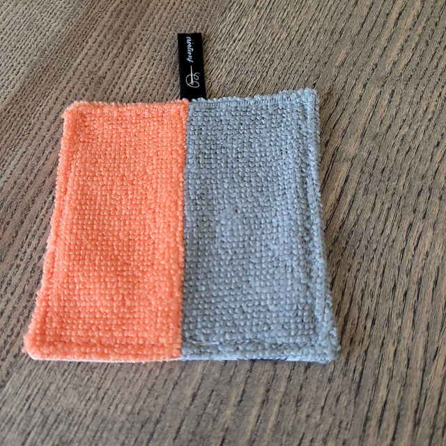 Coton lavable carré : Squelette, orange, gris