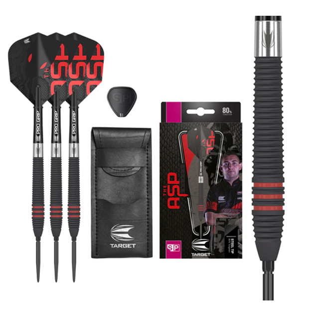 NATHAN ASPINALL 80% BLACK SWISS POINT STEEL TIP DARTS BY TARGET