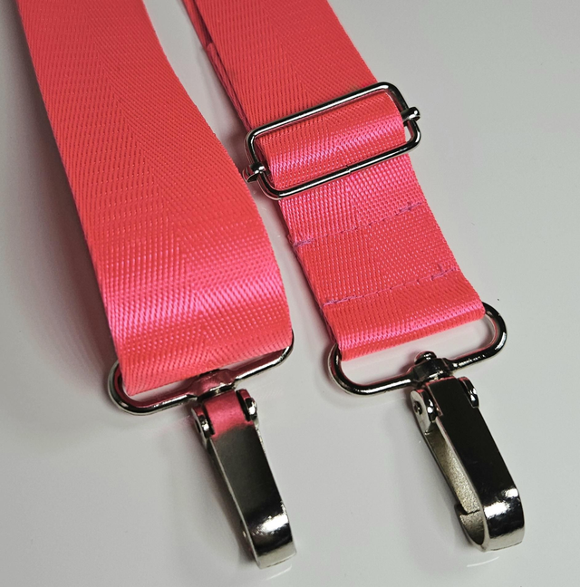 Táskapánt NEON pink ezüst színű fémkellékek