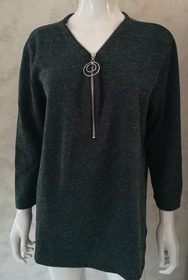Pull manche longue fermeture éclair 