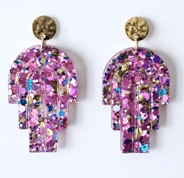 MIAMI aux confettis fond mauve 