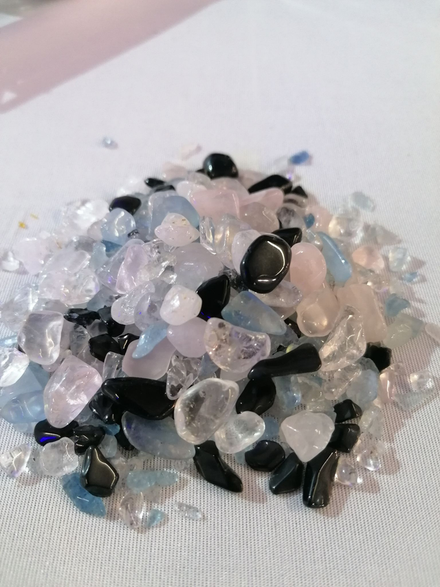 Edelsteinmischung Circle of Power mit Glasflasche und Hülle