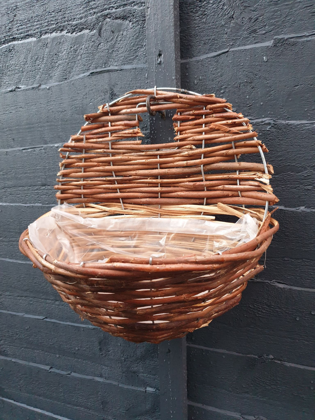 Small Willow Wicker Wall Basket - 10" Half Moon Basket