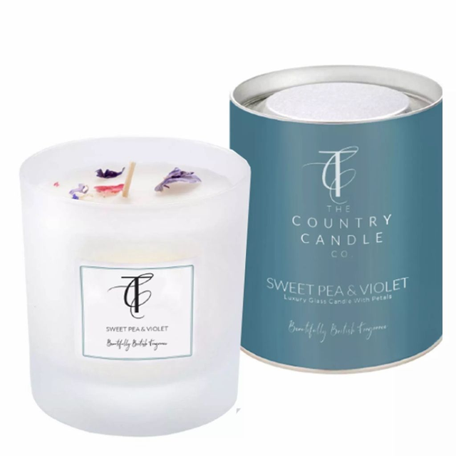 Sweet Pea &amp; Violet Glass Candle