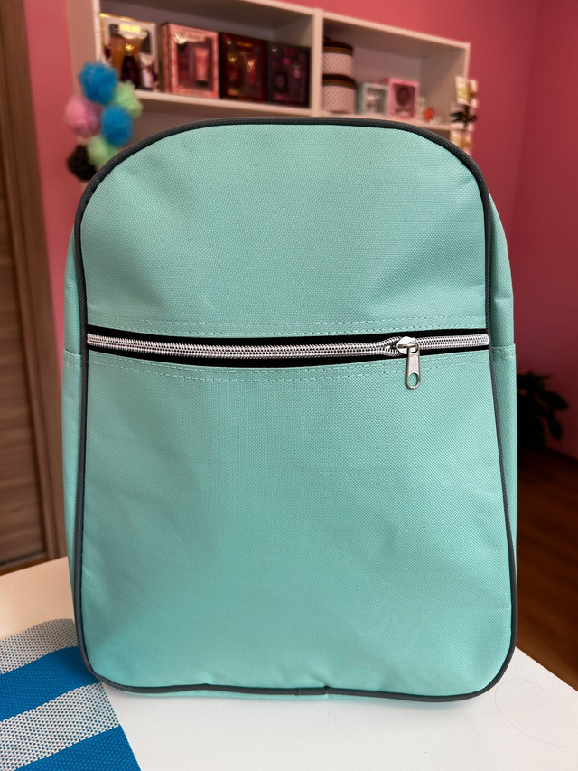 Zaino termico verde acqua/rosa