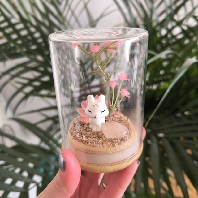 Ami protecteur - Kitsune rose (quartz rose)