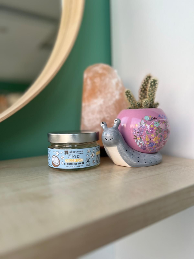 Olio di Cocco ai fiori di Tiarè biologico di La Saponaria (150 ml)